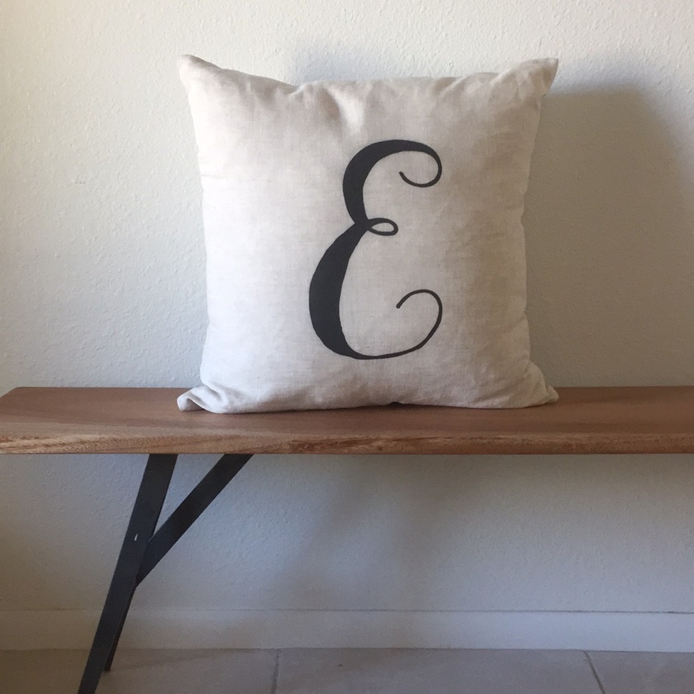 West Elm “E” Lettering Monogram Pillow